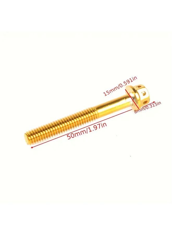 M8x25mm 10PCS Vacuum Electroplated Titanium Stainless Steel Hex Flange Head Bolts - Image 2